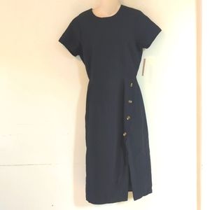 Lani The Label Asymmetrical Button Side Midi Dress